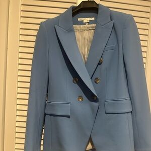 Veronica Beard Sky Blue Double-Breasted Blazer